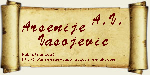 Arsenije Vasojević vizit kartica